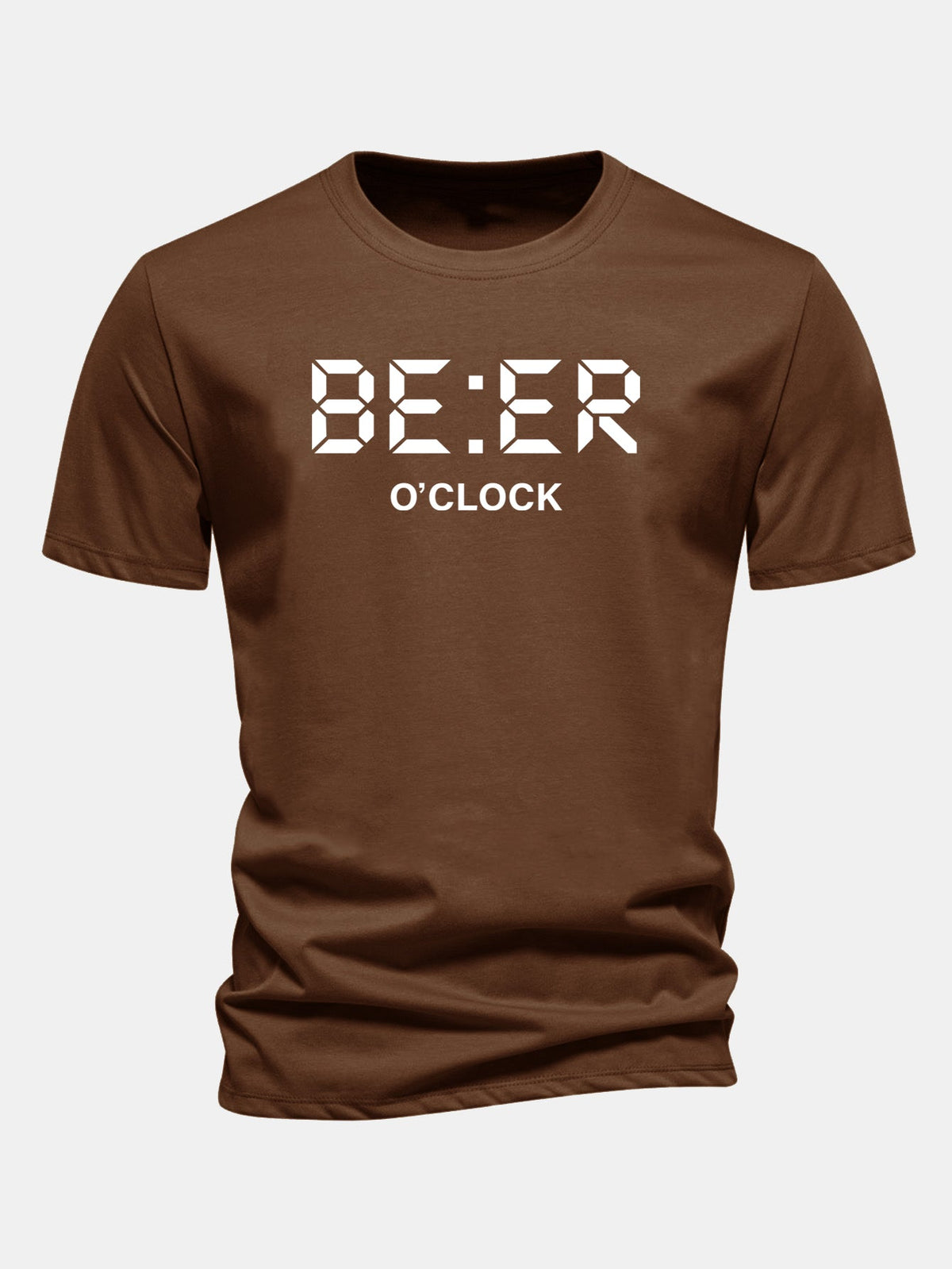 Camiseta de algodão com estampa Beer O'Clock, corte regular
