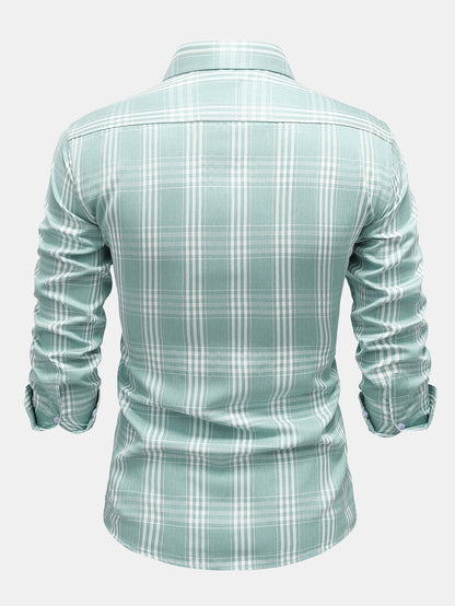 Camisa xadrez de algodão com botões