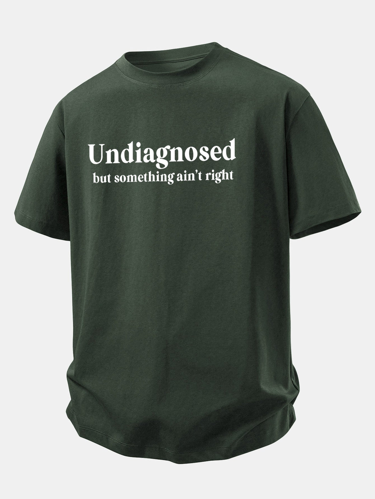 Camiseta de algodão com estampa não diagnosticada e caimento confortável