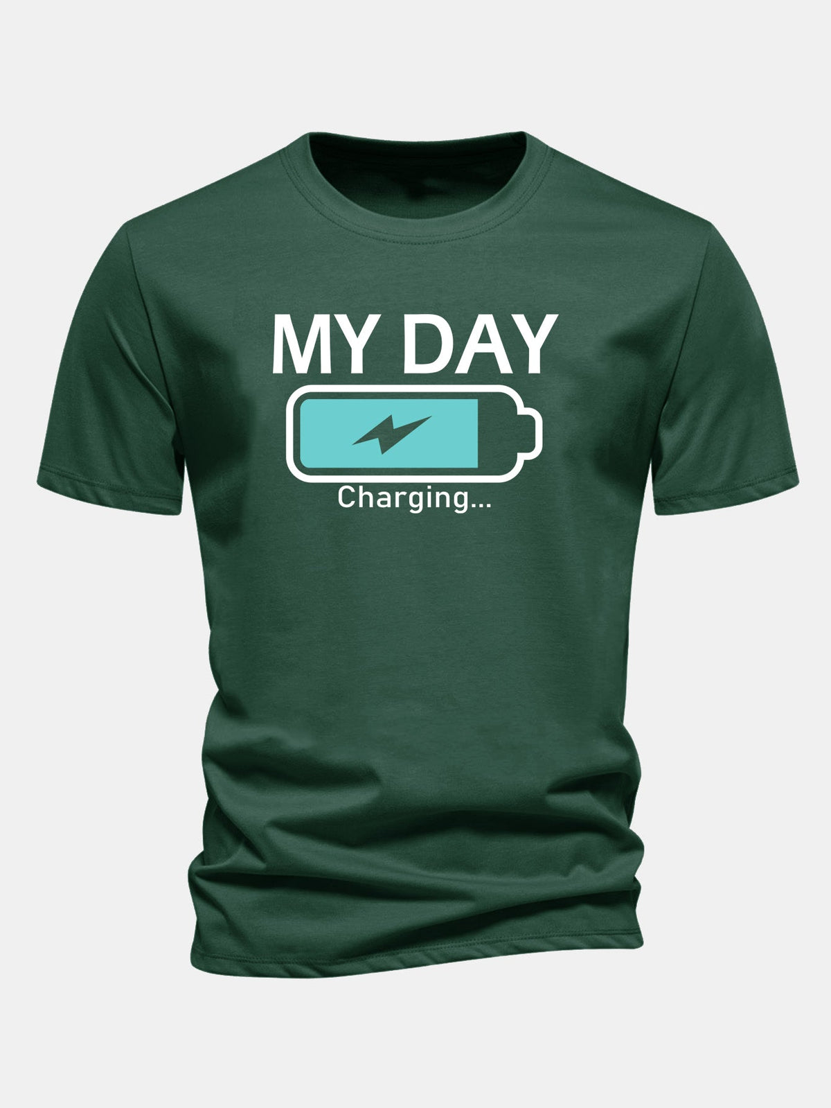 Camiseta de algodão com estampa de bateria “My Day” e caimento regular