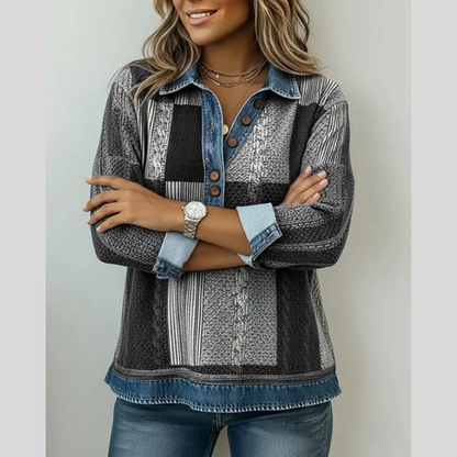 Denise | Patchwork Collared Top