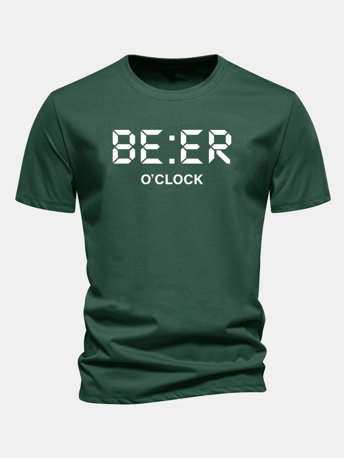 Camiseta de algodão com estampa Beer O'Clock, corte regular