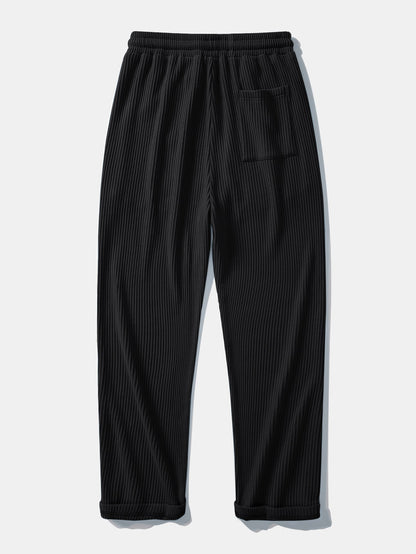 Calça Tricotada com Cordão e Textura Waffle