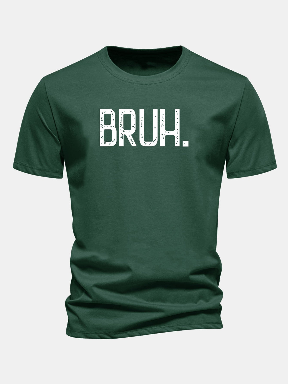 Camiseta de algodão com estampa Bruh e corte regular