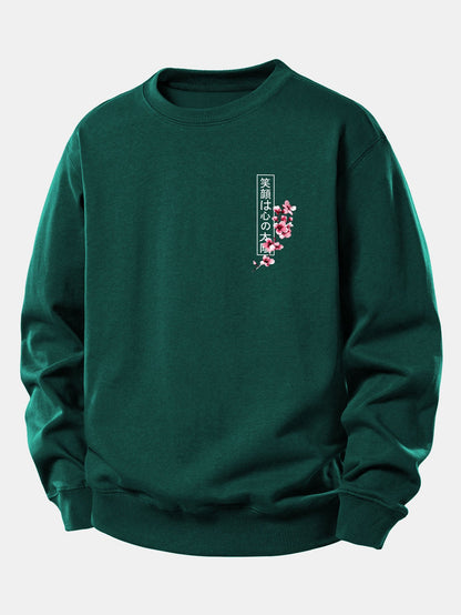Moletom de modelagem confortável com estampa de samurai japonês, katana, peixe koi e sakura
