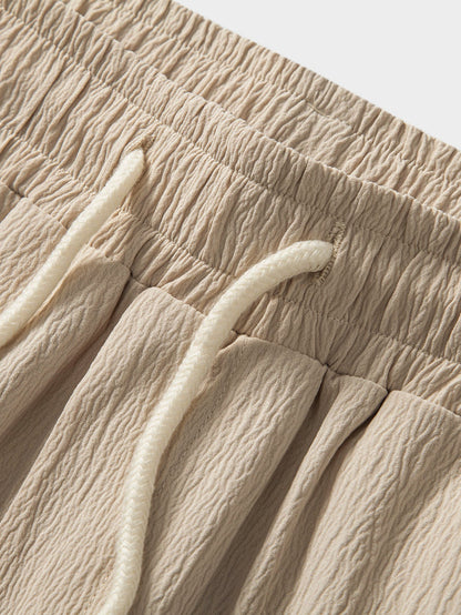 Calça de Perna Reta com Textura Amassada