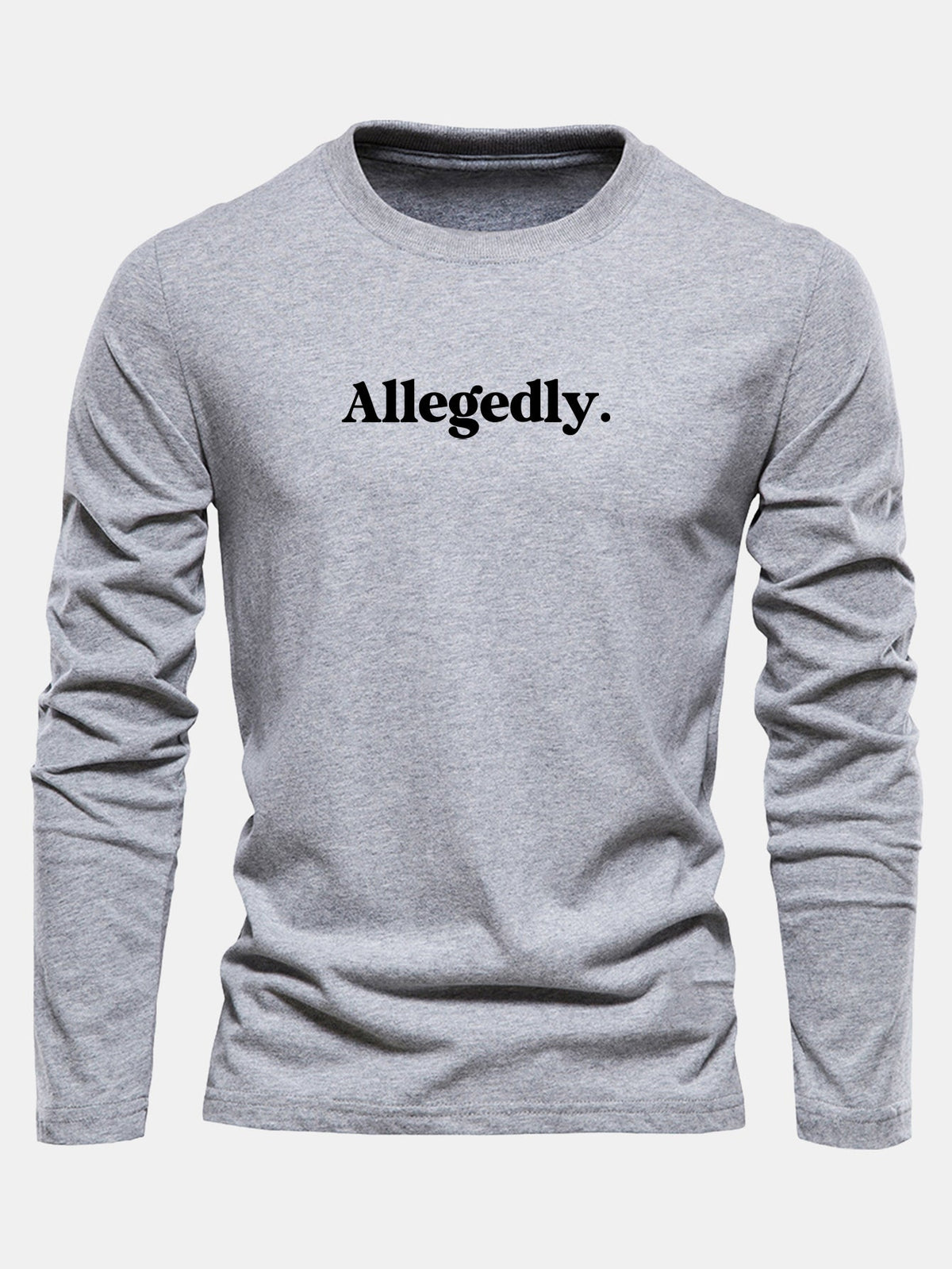 Camiseta de algodão de manga longa com estampa supostamente alegada
