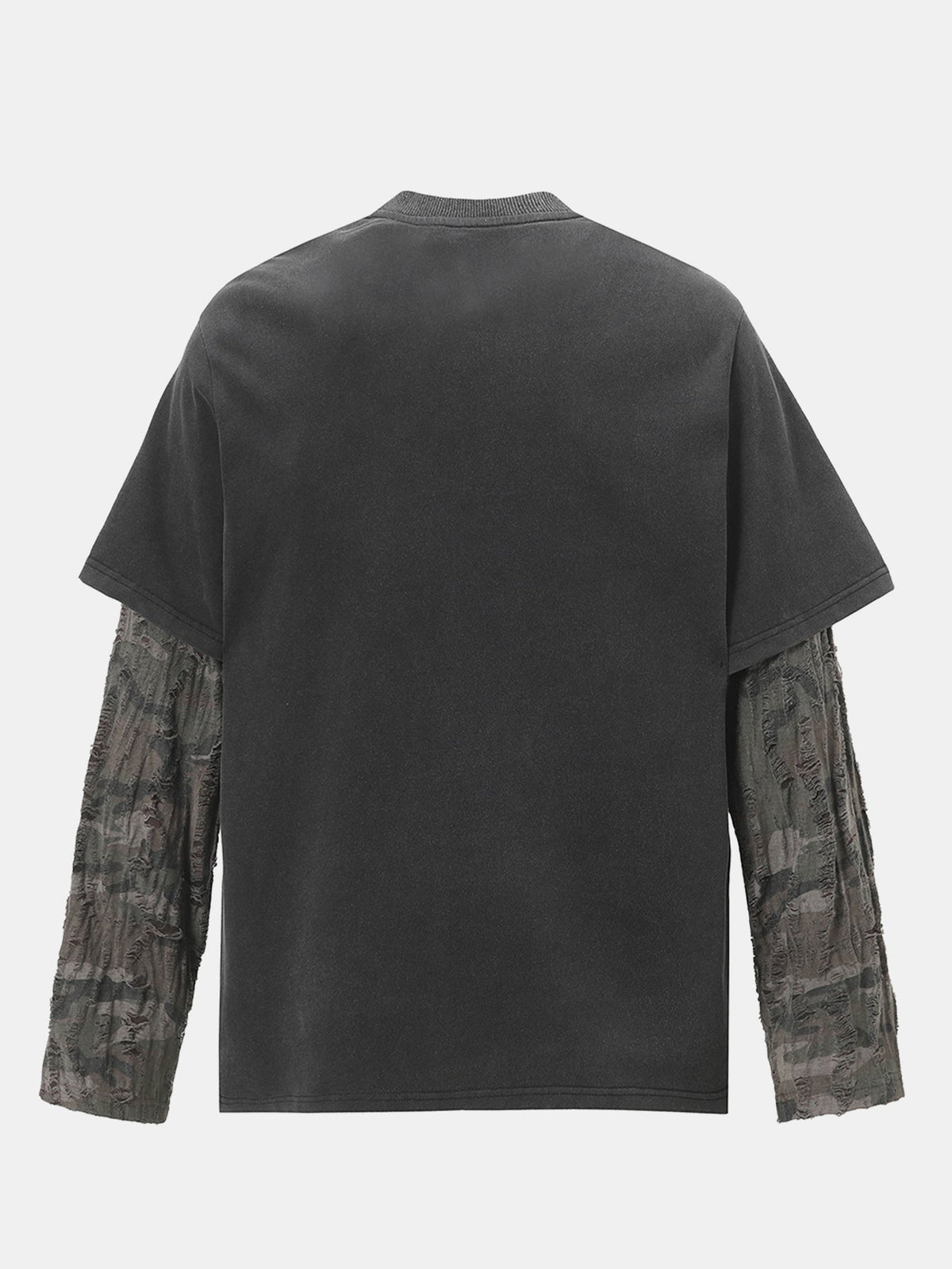 Camiseta 2 em 1 com Estampa de Slogan e Efeito Desgastado