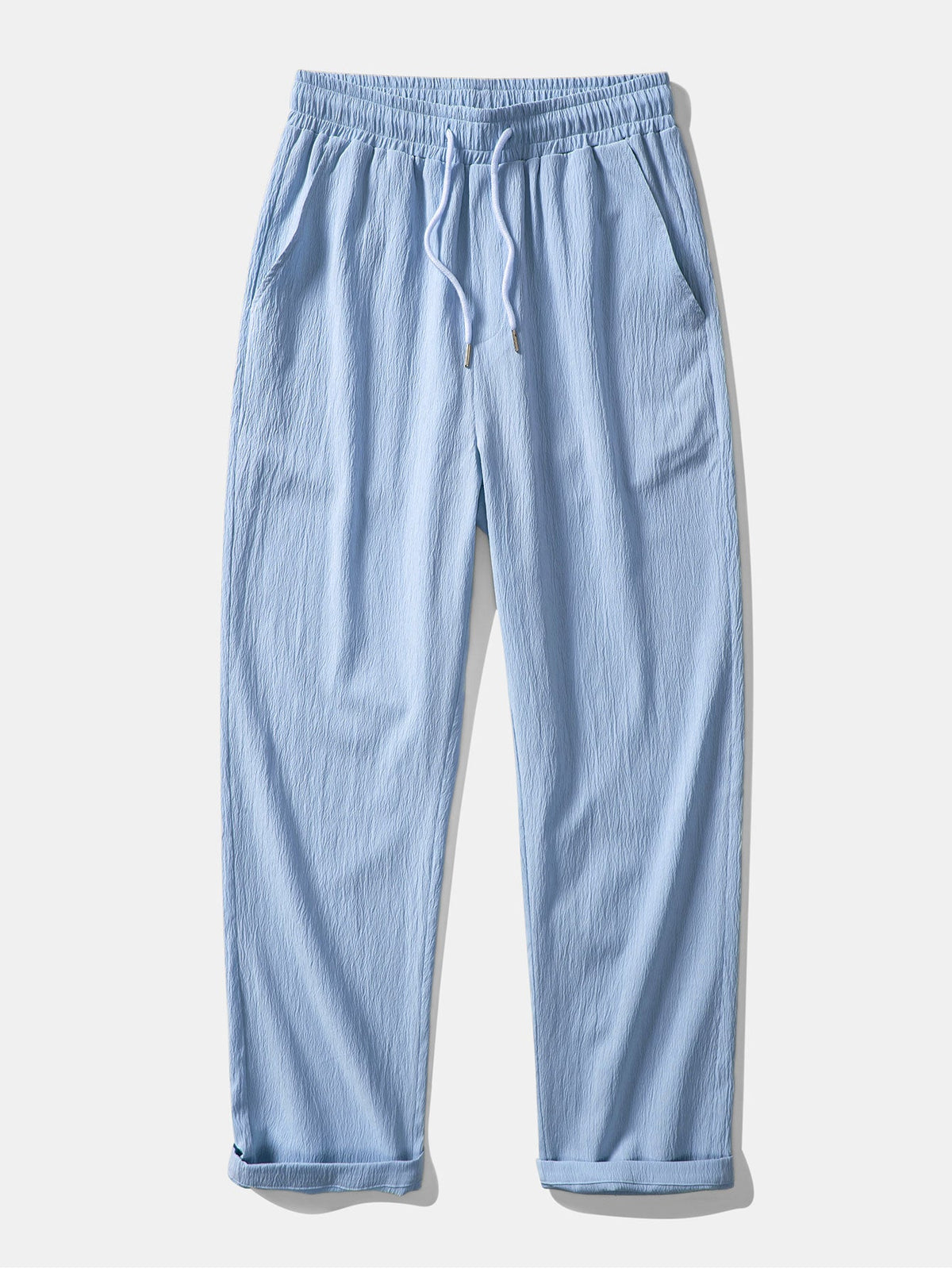 Calça de Perna Reta com Textura Amassada