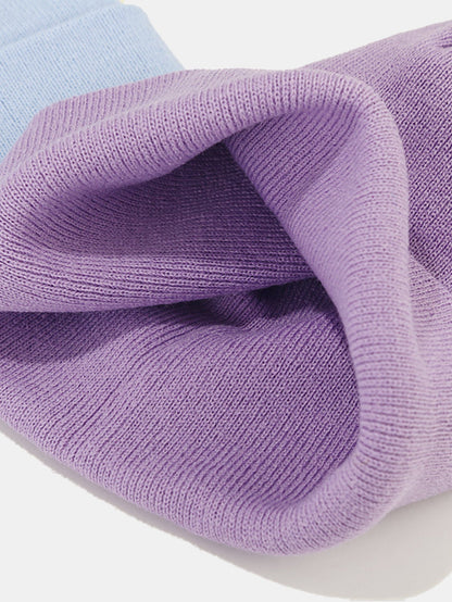 Gorro de malha com orelhas de vaca, gorro de inverno macio e quente com orelhas de animais, punho dobrado e estilo casual streetwear