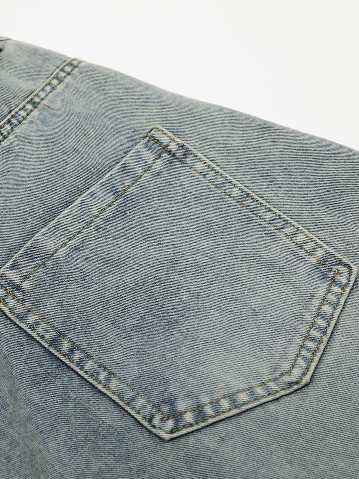 Calça Jeans Larga com Efeito Desgastado Lavada