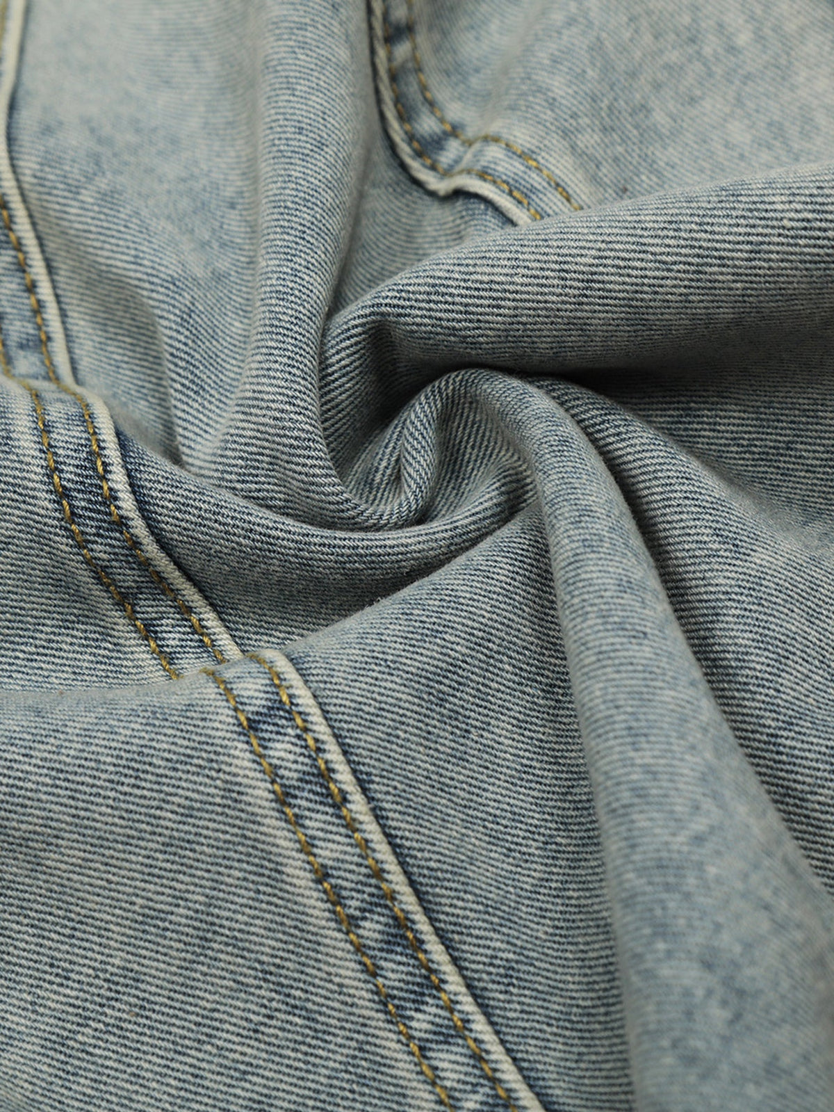 Calça Jeans Larga com Efeito Desgastado Lavada