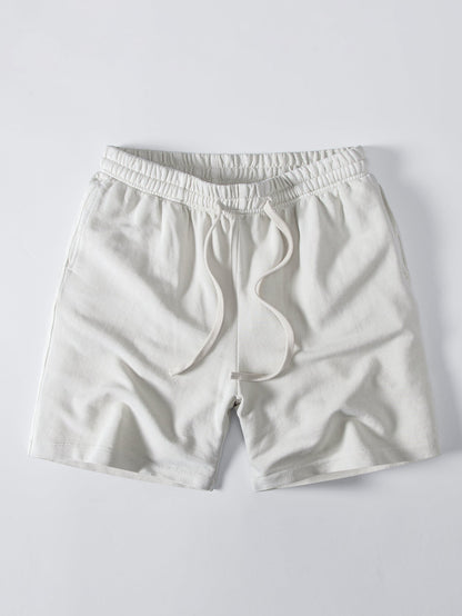 Camiseta Pesada com Ombro Caído e Efeito Lavado & Shorts com Cordão e Efeito Desgastado Lavado