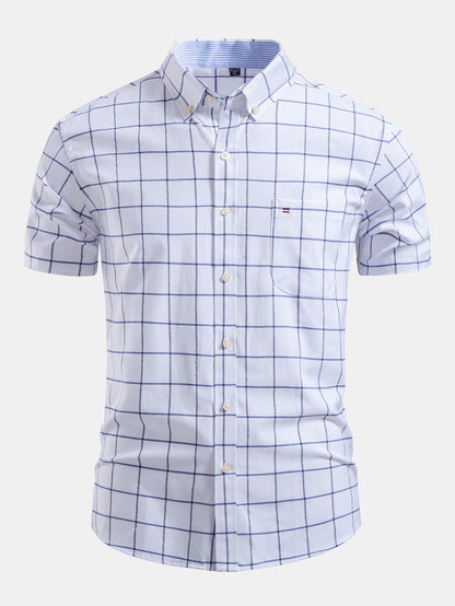 Camisa xadrez de algodão com botões