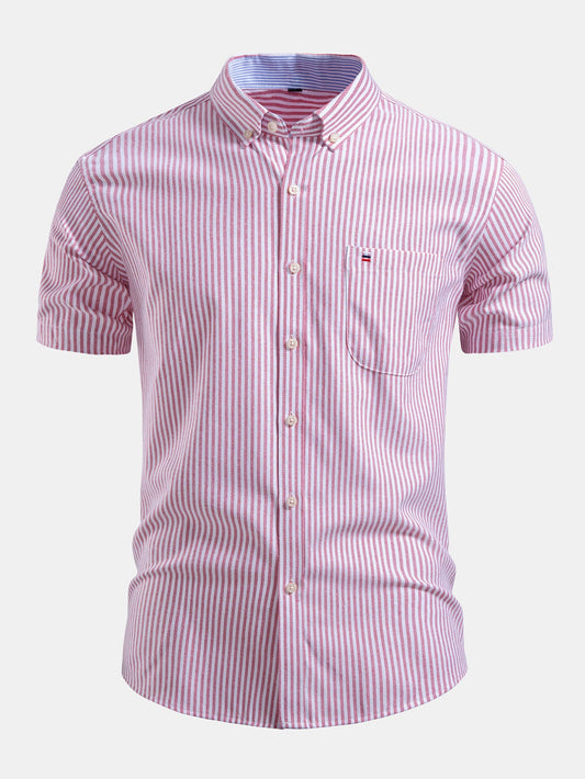 Camisa de algodão listrada com botões