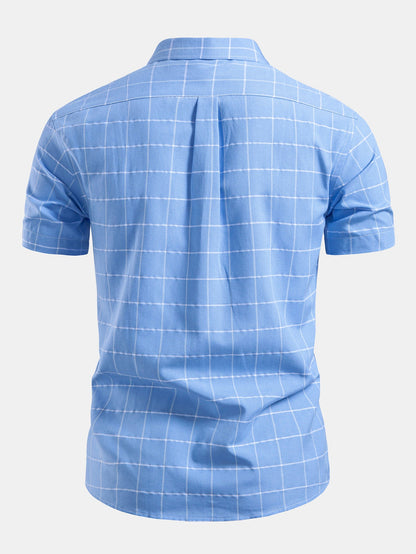 Camisa xadrez de algodão com botões