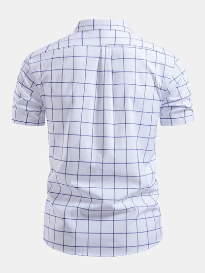Camisa xadrez de algodão com botões