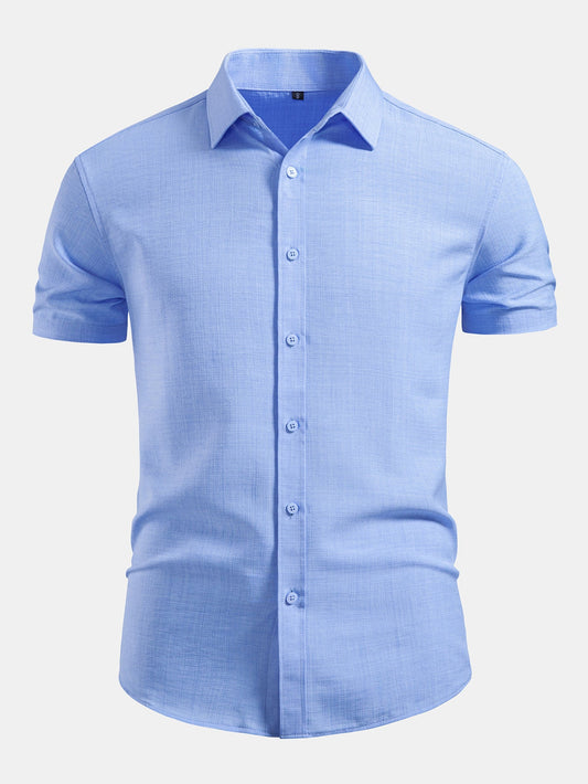 Camisa com botões de visual de linho