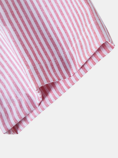 Camisa de algodão listrada com botões