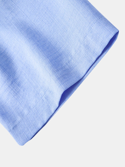 Camisa com botões de visual de linho