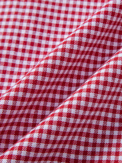 Camisa xadrez listrada contrastante com botões