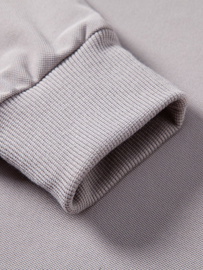 Polo de manga longa com gola e acabamento contrastantes