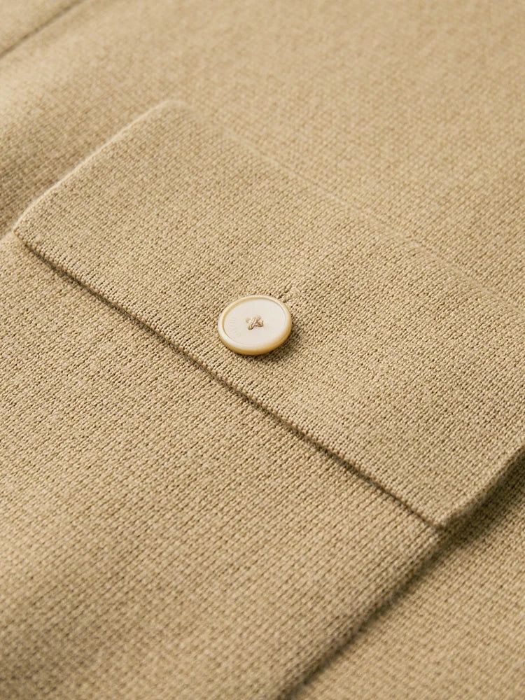 Merino Wool Polo Cardigan – Men's Button Sweater | Savonti