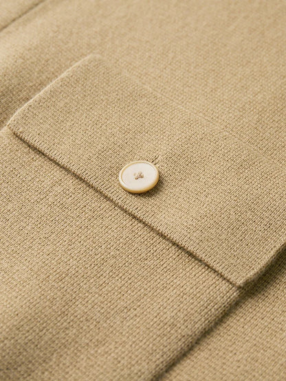 Merino Wool Polo Cardigan – Men's Button Sweater | Savonti
