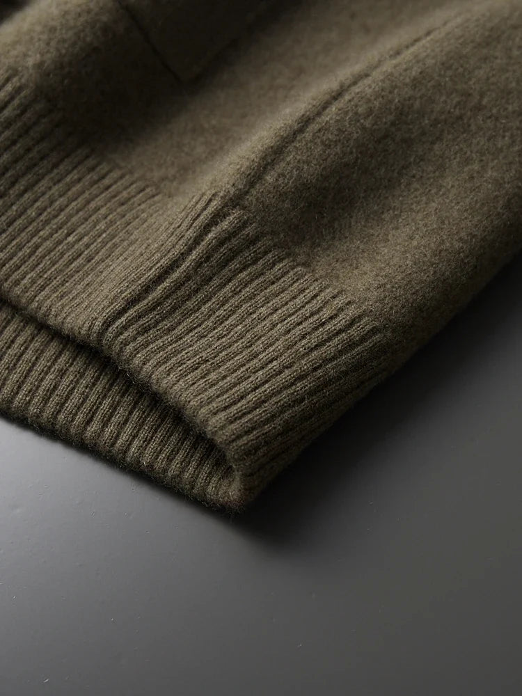 Merino Wool Polo Cardigan – Men's Button Sweater | Savonti
