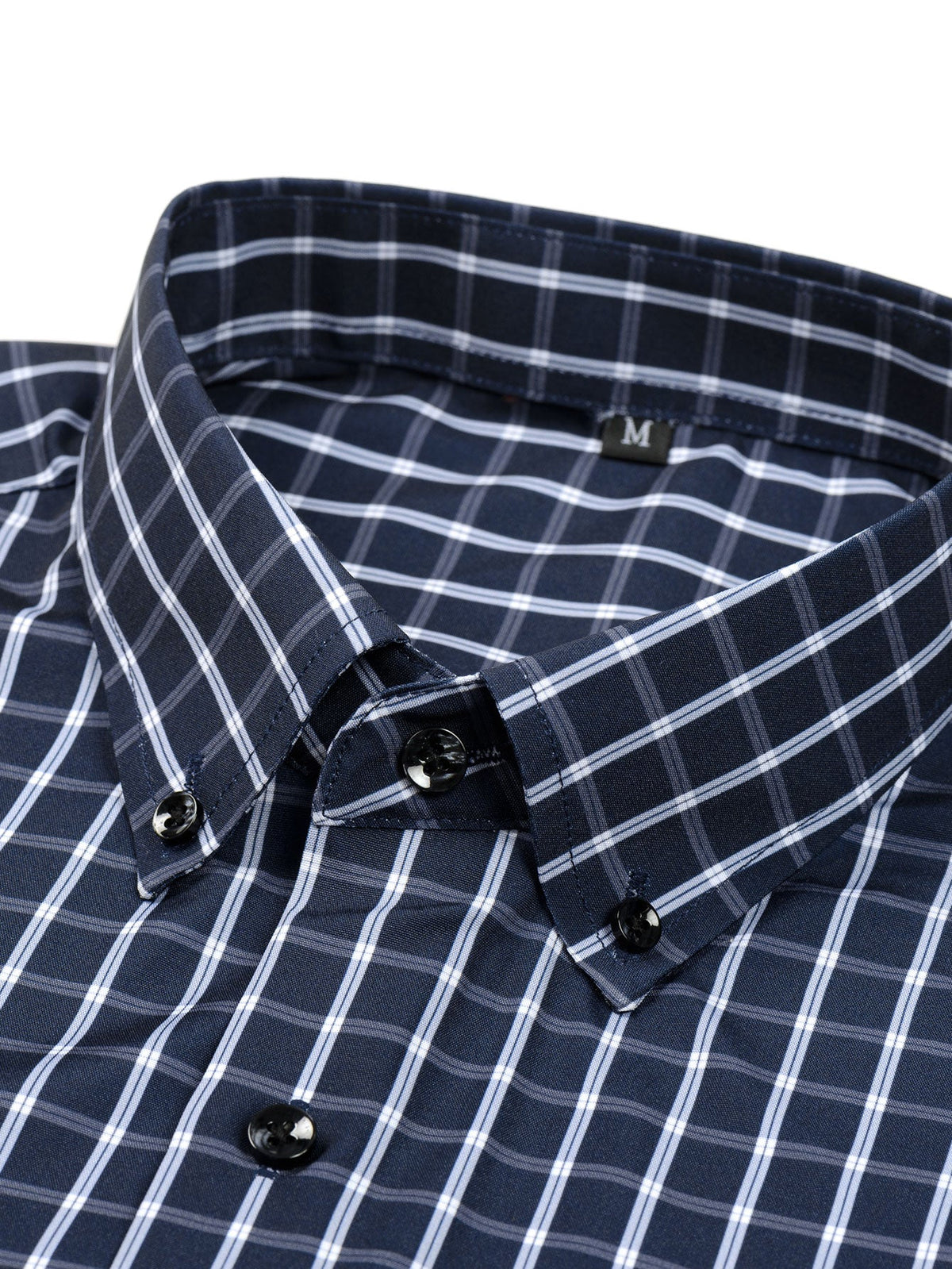 Camisa xadrez de algodão com poliéster e botões frontais