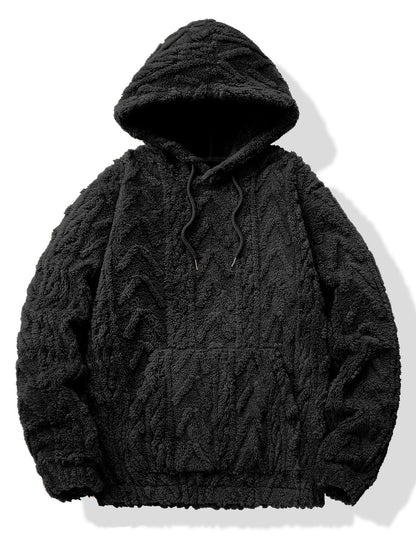 Moletom com Capuz Teddy Jacquard Geométrico