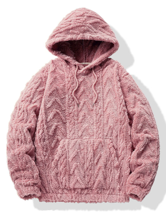 Moletom com Capuz Teddy Jacquard Geométrico