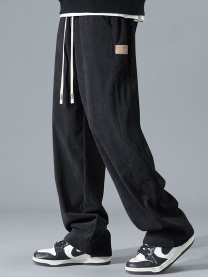 Calça de Veludo Cotelê de Perna Reta