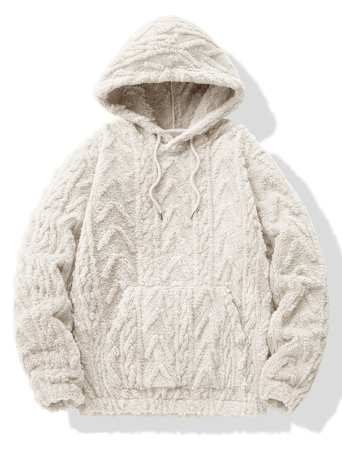 Moletom com Capuz Teddy Jacquard Geométrico