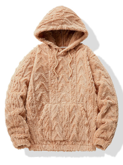 Moletom com Capuz Teddy Jacquard Geométrico