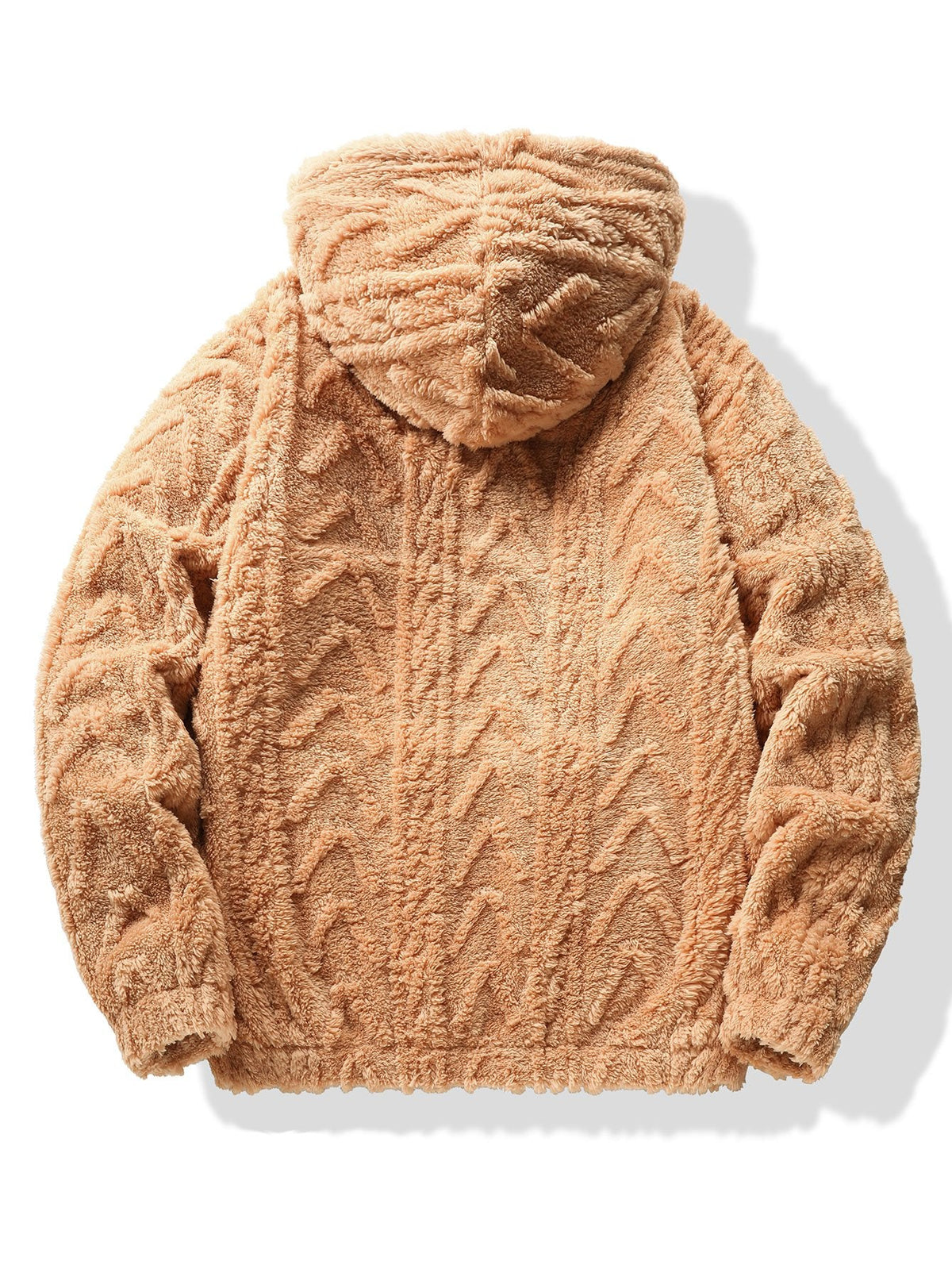 Moletom com Capuz Teddy Jacquard Geométrico
