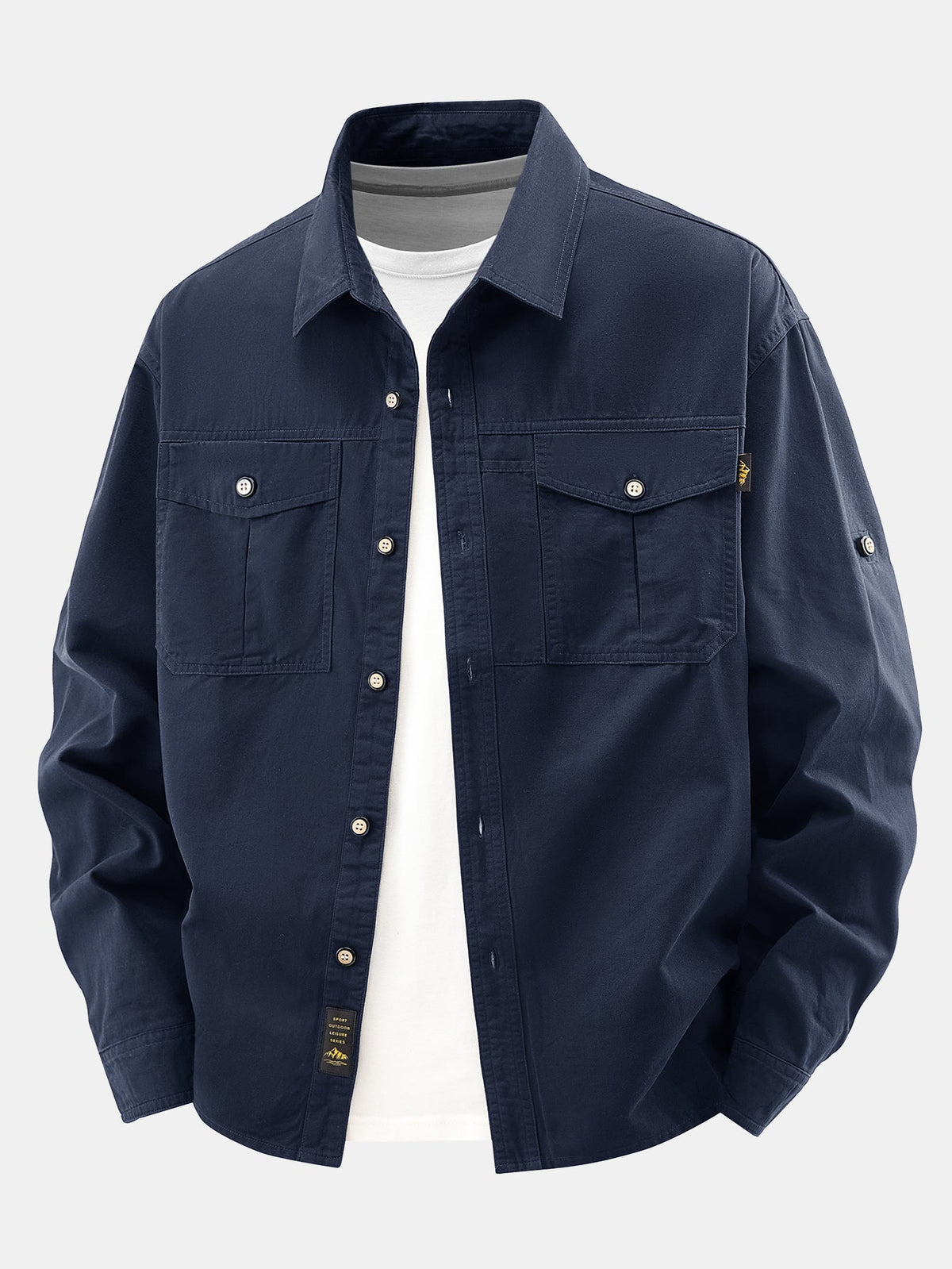 Sobrecamisa utilitária de sarja com bolsos